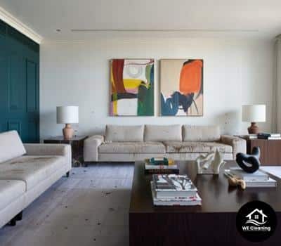 Home Living Room Cleaning Before