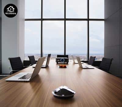 Modern office conference room after cleaning
